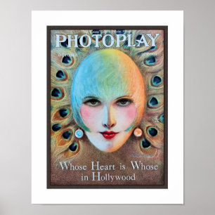POSTER COUVERTURE DE MAGAZINE DE CINÉMA DES ANNÉES 1920 V