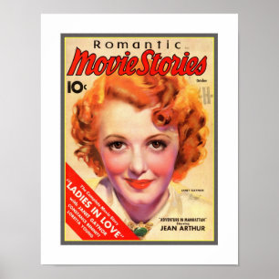 POSTER COUVERTURE DE MAGAZINE DE CINÉMA VINTAGE 1930
