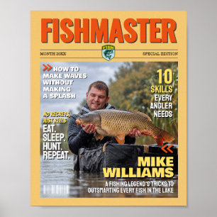 Poster Couverture de magazine de pêche personnalisée, cad