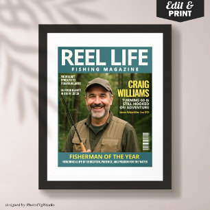 Poster Couverture de magazine de pêche personnalisée, por