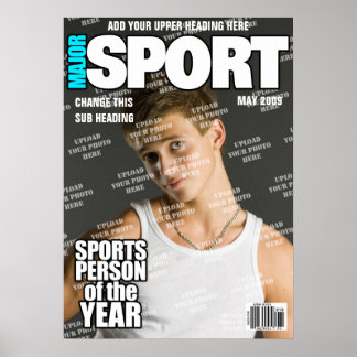 Poster Couverture de magazine de sport personnalisée