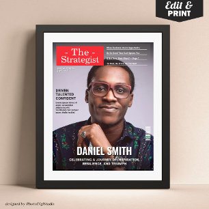 Poster Couverture de magazine personnalisée, cadeau d'aff