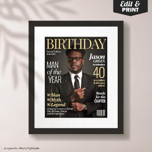 Poster Couverture de magazine personnalisée pour lui Post