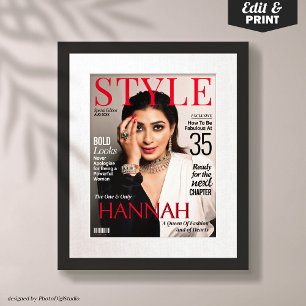 Poster Couverture de magazine personnalisée pour son affi