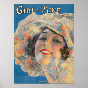 Poster Couverture de partition musicale de 1917 Girl of M