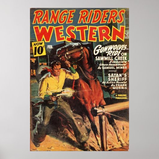 Poster Couverture de pâte Western Range Riders pâte art (Devant)