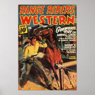 Poster Couverture de pâte Western Range Riders pâte art