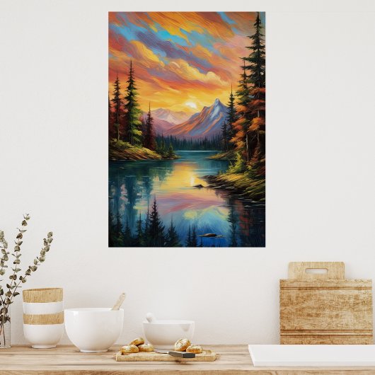 Poster Couverture du coucher du soleil (Cuisine)