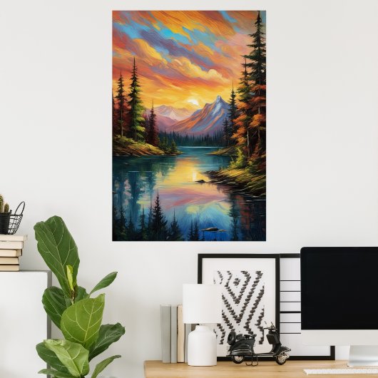 Poster Couverture du coucher du soleil (Bureau à domicile)