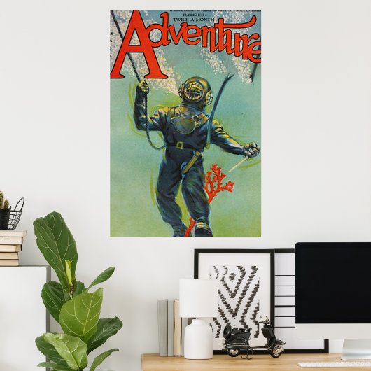 Poster Couverture du magazine Adventure (Bureau à domicile)