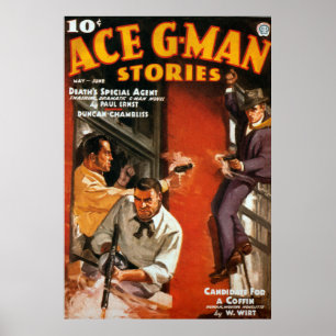 Poster Couverture du magazine vintage Ace G-Man Pulp