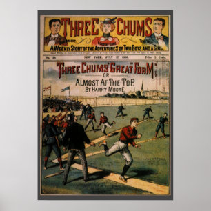Poster Couverture du magazine vintage Sports Baseball Tro