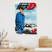 Poster Couverture initiale D Takumi Fujiwara Manga (Cuisine)