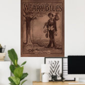 Poster Couverture musicale 1915 "WEARY BLUES" (Bureau à domicile)