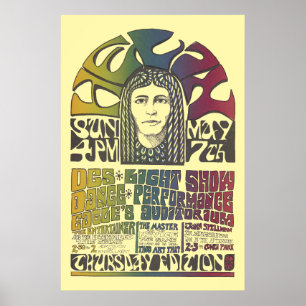 Poster Couverture vintage des années 60 / Art psychédéliq
