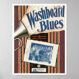 Poster Couverture Vintage du livre de bord Blues