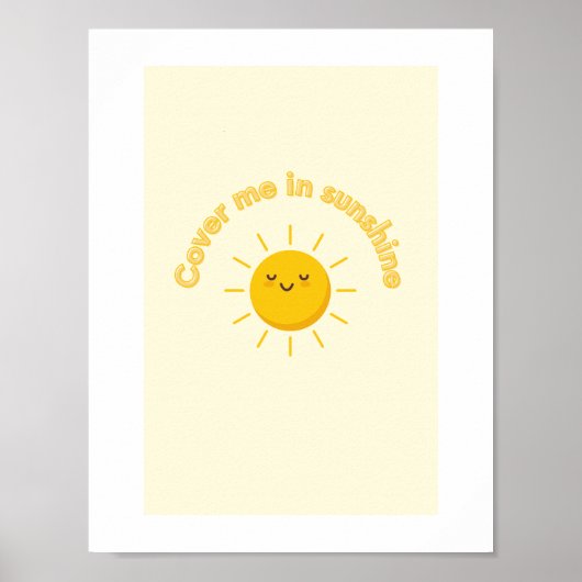 Poster couvre-moi de soleil, mignon (Devant)