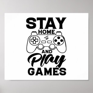 Poster COVID 19 Quarantine Gamer Gift - Stay At Home