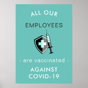 Poster Covid-19 Tous les employés Vacciné Sécurité Person