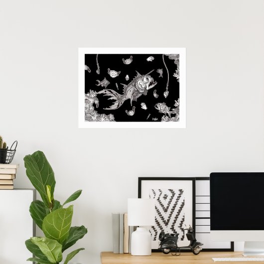 Poster Covid Fish (Bureau à domicile)