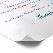 Poster COVID Safety Break Room Aquarelle Turquoise (Coin)