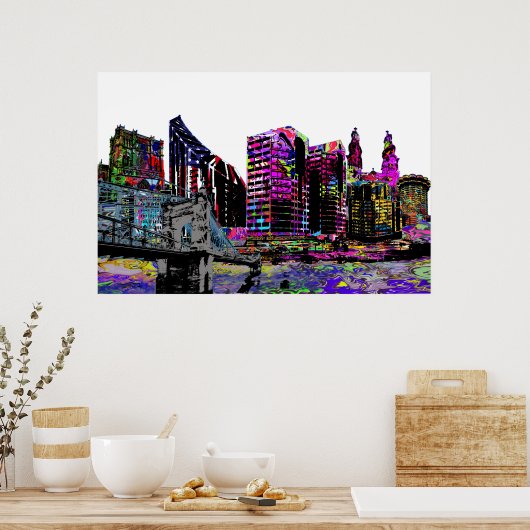 Poster Covington, Kentucky en graffiti (Cuisine)