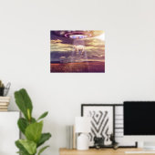 Poster Cow Abducted by Aliens Fantasy Art (Bureau à domicile)