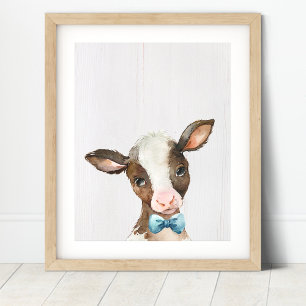 Poster Cow Bowtie Farm Nursery Art Imprimer