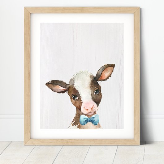 Poster Cow Bowtie Farm Nursery Art Imprimer