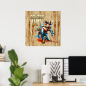 Poster Cow-boy cool Flamme de l'Ouest (Bureau à domicile)