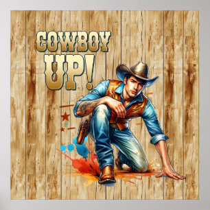 Poster Cow-boy cool Flamme de l'Ouest