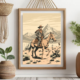 Poster Cow-boy occidental vintage