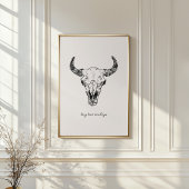 Poster Cow Skull Long Live Cowboys Western Wild West Wall