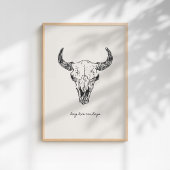 Poster Cow Skull Long Live Cowboys Western Wild West Wall
