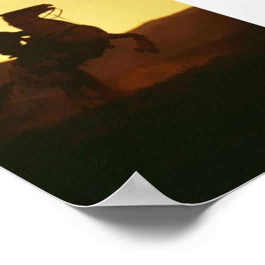 Poster Cowboy à cheval d'élevage (Coin)