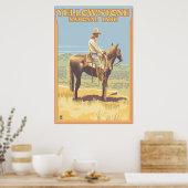 Poster Cowboy à cheval - Parc national de Yellowstone (Cuisine)
