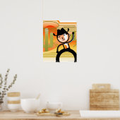 Poster Cowboy avec lasso et cactus (Cuisine)