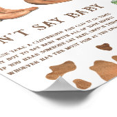 Poster Cowboy baby shower Ne dites pas bébé (Coin)
