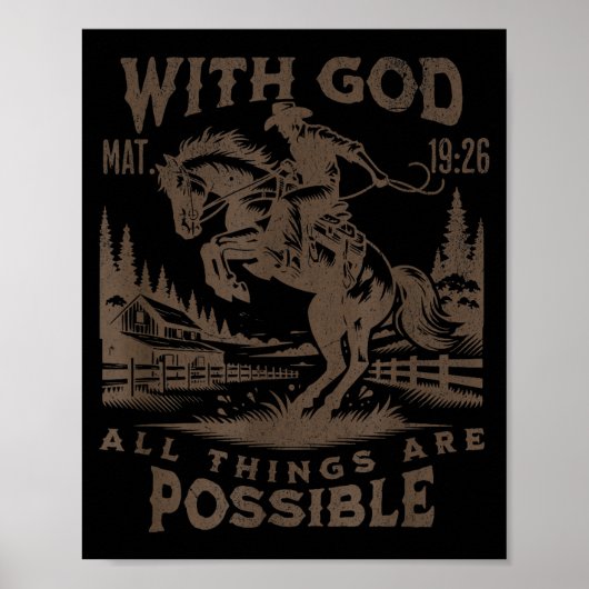 Poster Cowboy Bible Scripture Verse Western Jesus For Men (Devant)