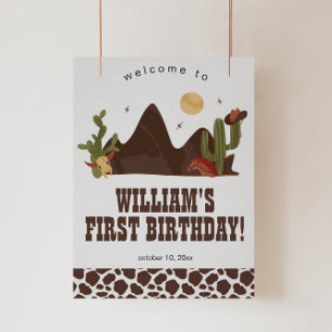 Poster Cowboy Birthday ou Baby Shower Welcome Sign