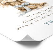 Poster Cowboy Boots Blue Bow Baby Shower Diaper Raffle  (Coin)