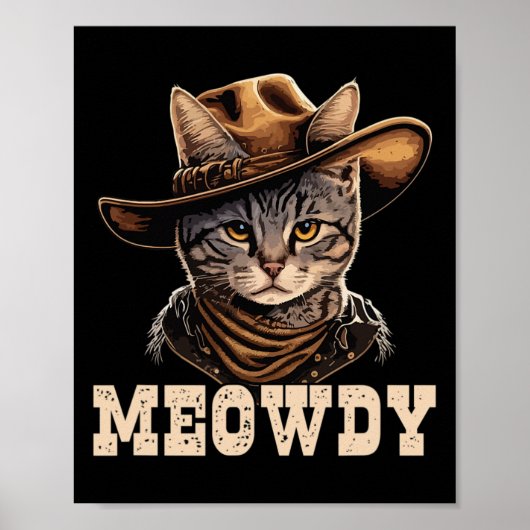 Poster Cowboy Cat Meowdy (Devant)