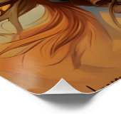 Poster Cowboy Chevaux Occidentaux bleu Tan Collage (Coin)