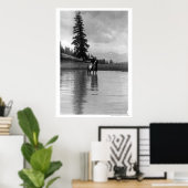 Poster Cowboy dans un étang (Bureau à domicile)