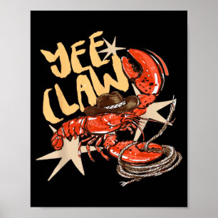 Poster Cowboy d'écrevisses Yee Griffe Écrevisses Homard W