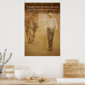 Poster Cowboy Et Horse Leadership imprimé de motivation (Cuisine)