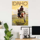 Poster Cowboy & Horse - Idaho (Bureau à domicile)