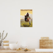 Poster Cowboy & Horse - Parc national de Yellowstone (Cuisine)