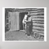 Poster Cowboy lisant une lettre. (Devant)