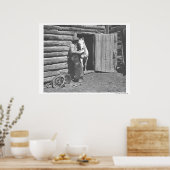 Poster Cowboy lisant une lettre (Cuisine)